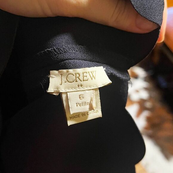 J.Crew Navy Scalloped Neck Sheath Dress Size 6 Petite - Picture 3 of 8